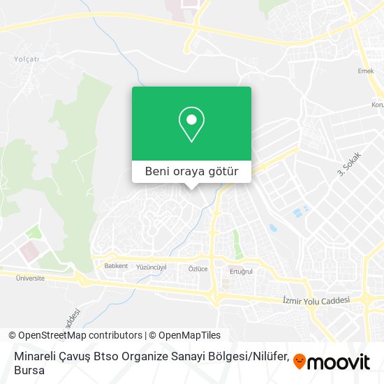 Minareli Çavuş Btso Organize Sanayi Bölgesi / Nilüfer harita