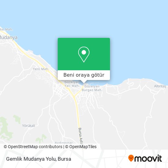 Gemlik Mudanya Yolu harita