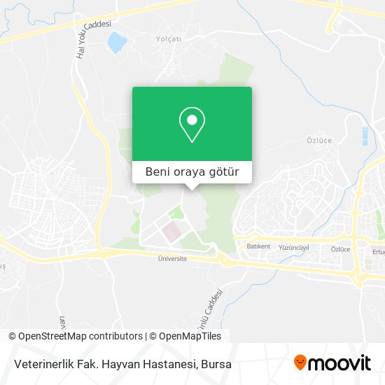 Veterinerlik Fak. Hayvan Hastanesi harita