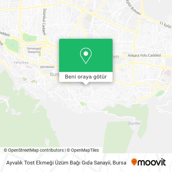Ayvalık Tost Ekmeği Üzüm Bağı Gıda Sanayii harita