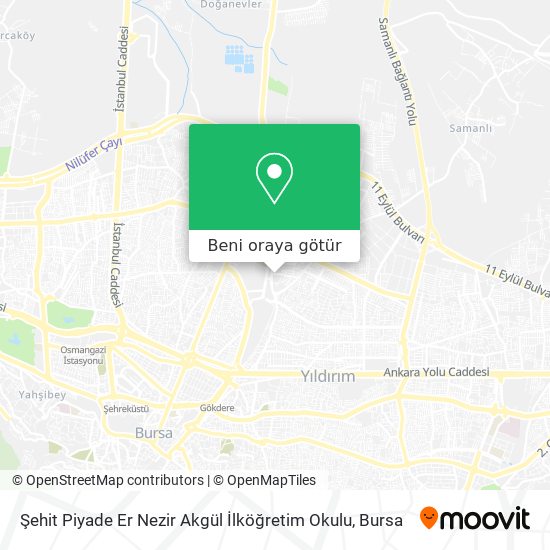Şehit Piyade Er Nezir Akgül İlköğretim Okulu harita