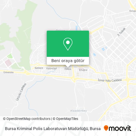 Bursa Kriminal Polis Laboratuvarı Müdürlüğü harita