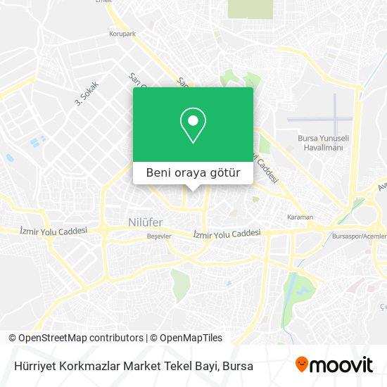 Hürriyet Korkmazlar Market Tekel Bayi harita
