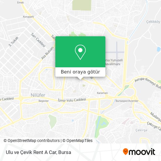 Ulu ve Çevik Rent A Car harita