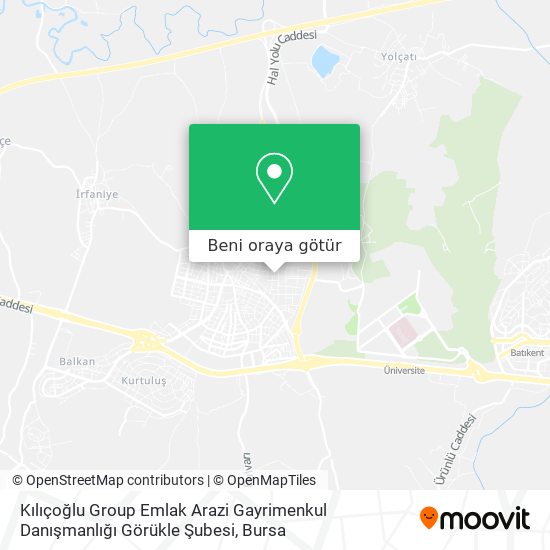 Kılıçoğlu Group Emlak Arazi Gayrimenkul Danışmanlığı Görükle Şubesi harita