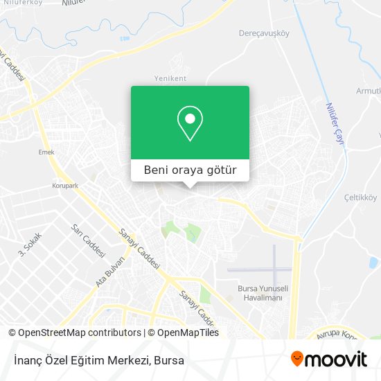 İnanç Özel Eğitim Merkezi harita