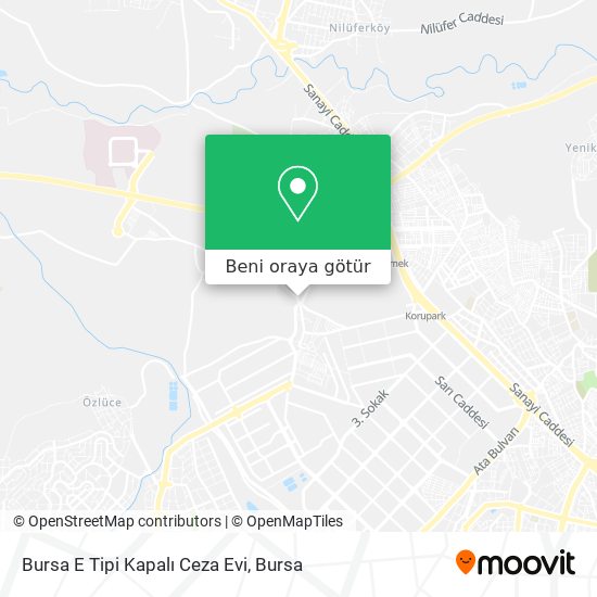 Bursa E Tipi Kapalı Ceza Evi harita
