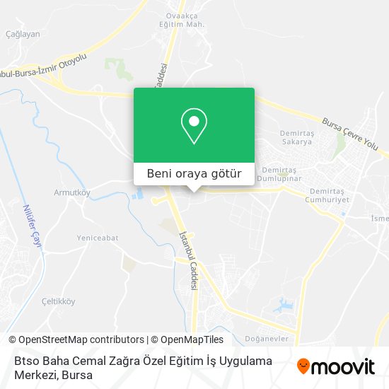 Btso Baha Cemal Zağra Özel Eğitim İş Uygulama Merkezi harita