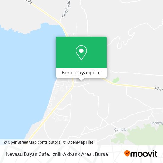 Nevasu Bayan Cafe. Iznik-Akbank Arasi harita