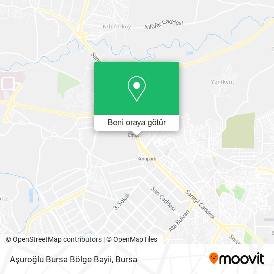 Aşuroğlu Bursa Bölge Bayii harita