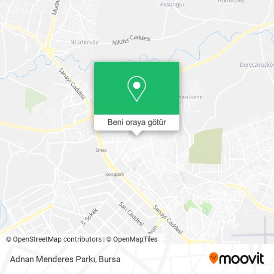 Adnan Menderes Parkı harita
