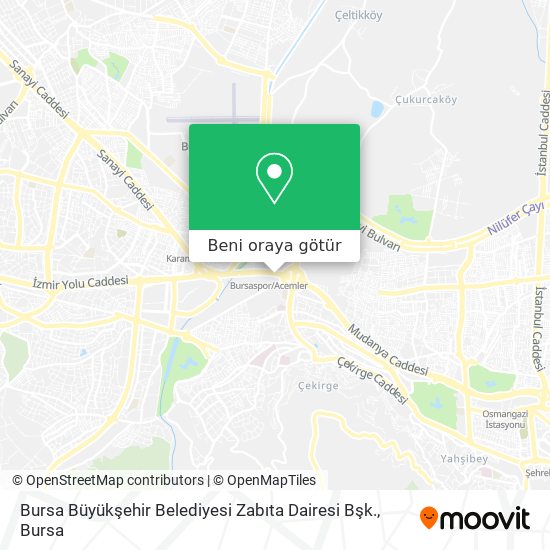 Bursa Büyükşehir Belediyesi Zabıta Dairesi Bşk. harita