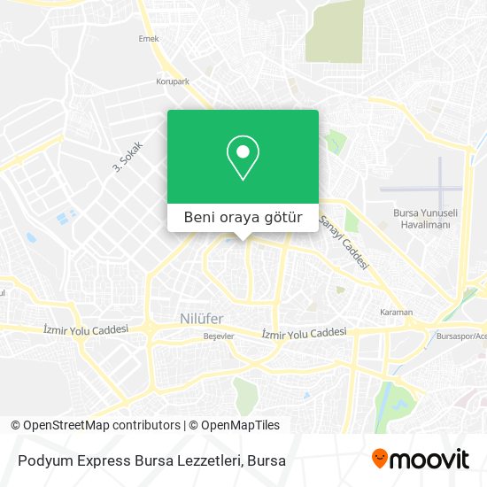 Podyum Express Bursa Lezzetleri harita