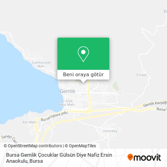 Bursa Gemlik Çocuklar Gülsün Diye Nafiz Ersin Anaokulu harita