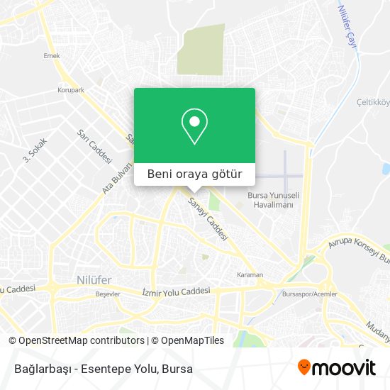 Bağlarbaşı - Esentepe Yolu harita