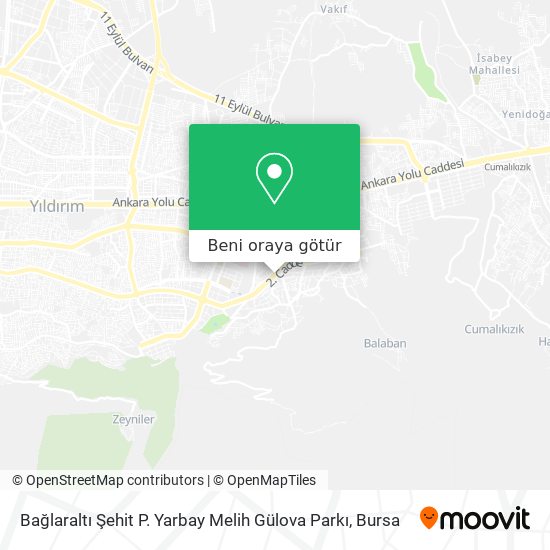 Bağlaraltı Şehit P. Yarbay Melih Gülova Parkı harita