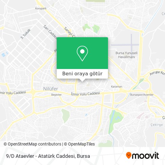 9/D Ataevler - Atatürk Caddesi harita
