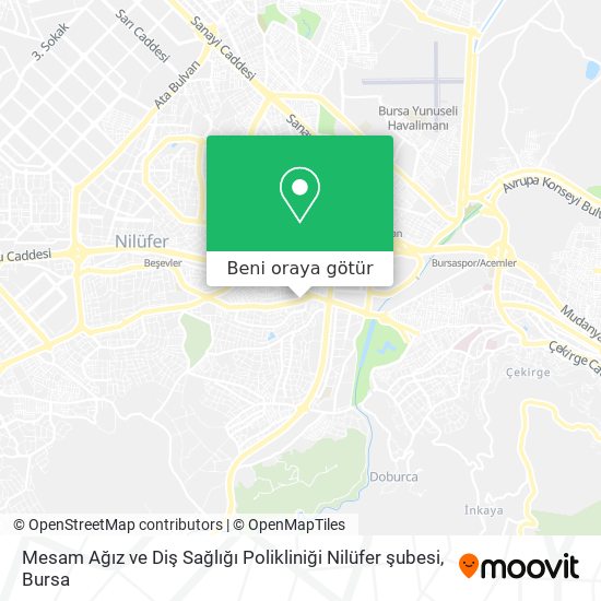 Mesam Ağız ve Diş Sağlığı Polikliniği Nilüfer şubesi harita
