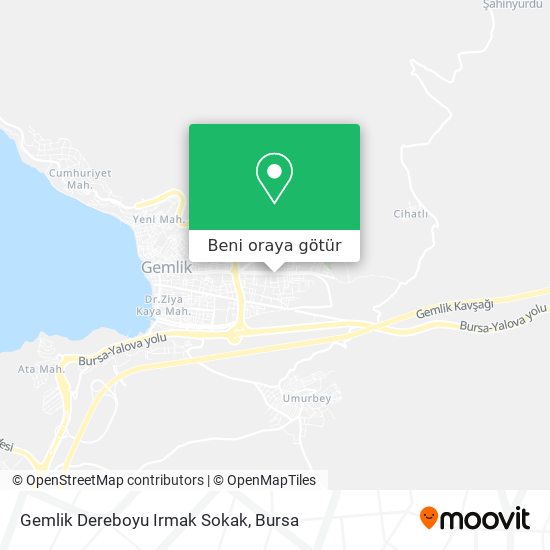 Gemlik Dereboyu Irmak Sokak harita