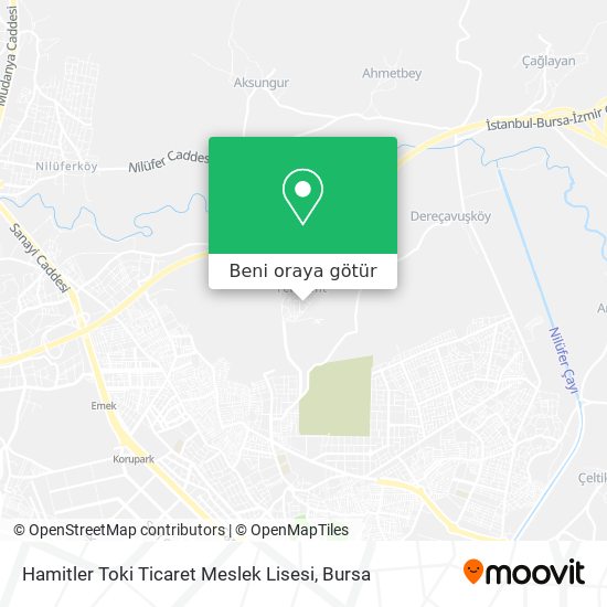 Hamitler Toki Ticaret Meslek Lisesi harita