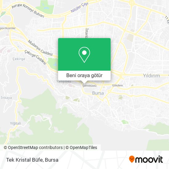 Tek Kristal Büfe harita