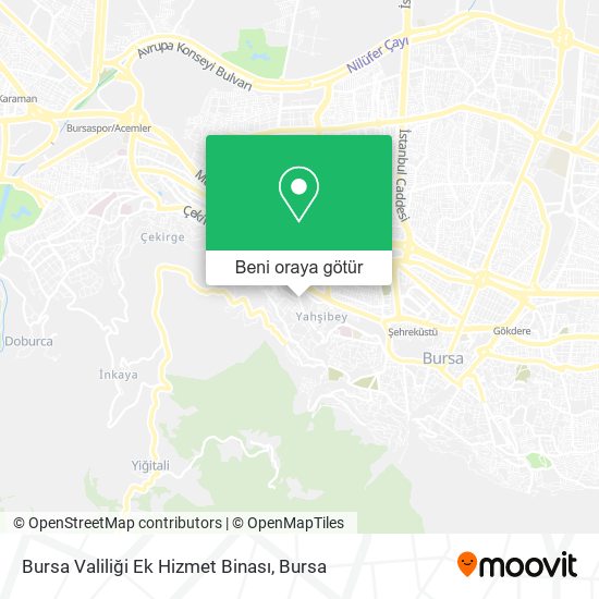 Bursa Valiliği Ek Hizmet Binası harita