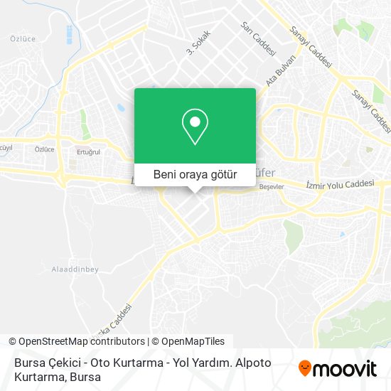 Bursa Çekici - Oto Kurtarma - Yol Yardım. Alpoto Kurtarma harita