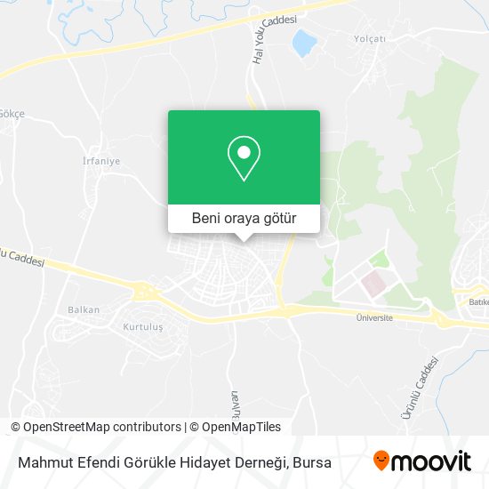 Mahmut Efendi Görükle Hidayet Derneği harita