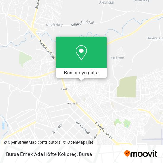 Bursa Emek Ada Köfte Kokoreç harita