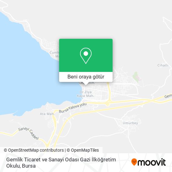 Gemlik Ticaret ve Sanayi Odası Gazi İlköğretim Okulu harita