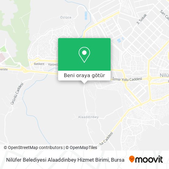 Nilüfer Belediyesi Alaaddinbey Hizmet Birimi harita