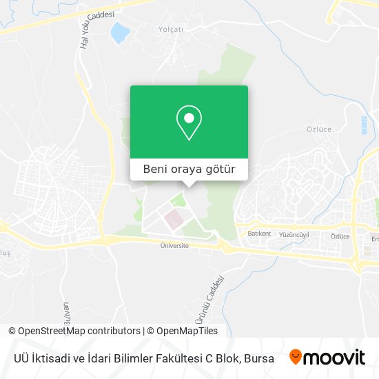 UÜ İktisadi ve İdari Bilimler Fakültesi C Blok harita