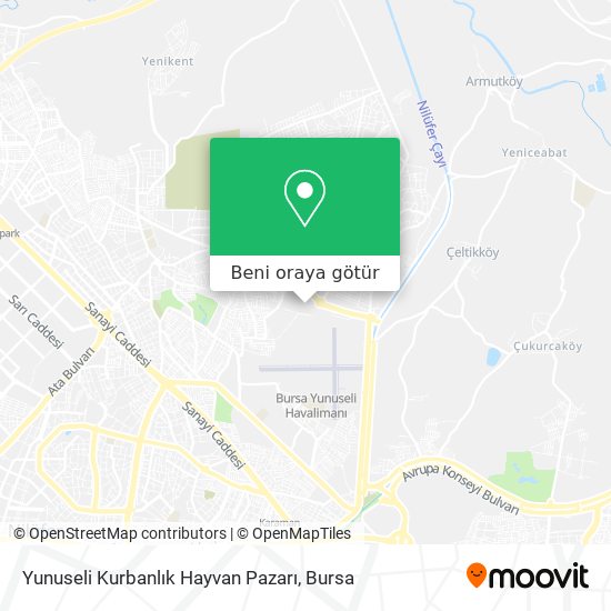 Yunuseli Kurbanlık Hayvan Pazarı harita