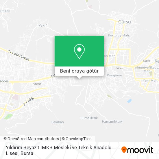 Yıldırım Beyazıt İMKB Mesleki ve Teknik Anadolu Lisesi harita