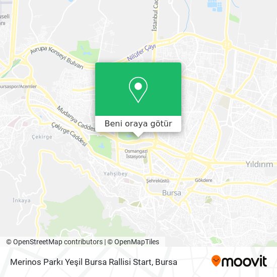 Merinos Parkı Yeşil Bursa Rallisi Start harita