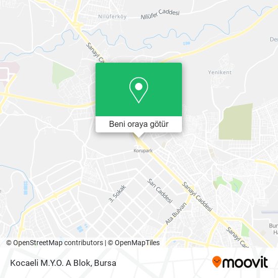 Kocaeli M.Y.O. A Blok harita