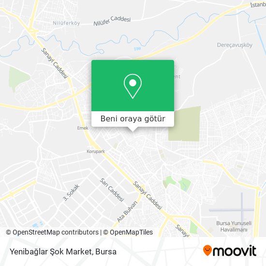 Yenibağlar Şok Market harita