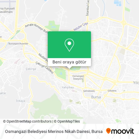 Osmangazi Belediyesi Merinos Nikah Dairesi harita