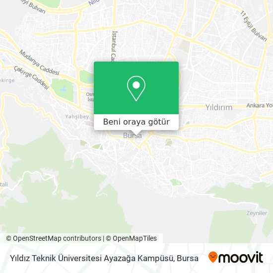 Yıldız Teknik Üniversitesi Ayazağa Kampüsü harita