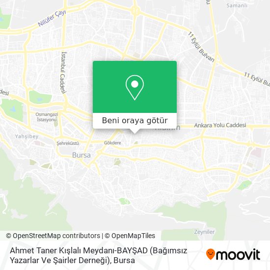 Ahmet Taner Kışlalı Meydanı-BAYŞAD (Bağımsız Yazarlar Ve Şairler Derneği) harita