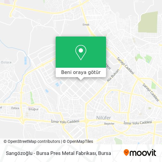 Sarıgözoğlu - Bursa Pres Metal Fabrikası harita