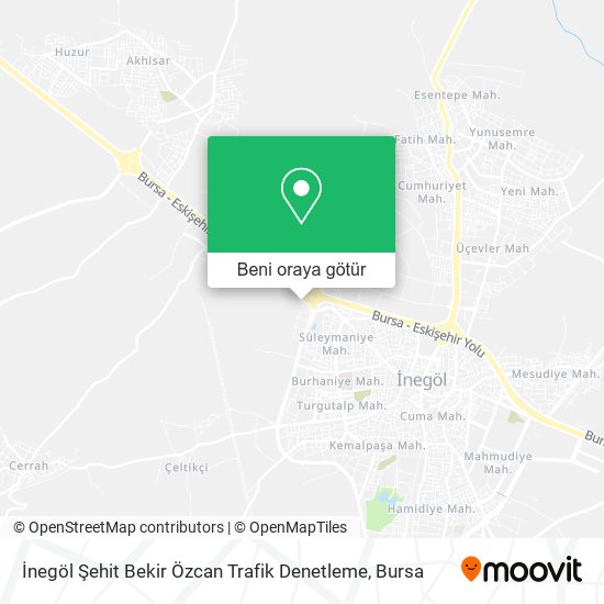 İnegöl Şehit Bekir Özcan Trafik Denetleme harita
