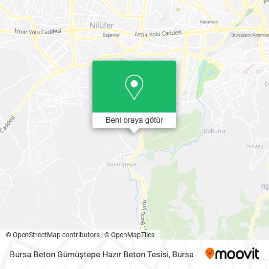 Bursa Beton Gümüştepe Hazır Beton Tesisi harita