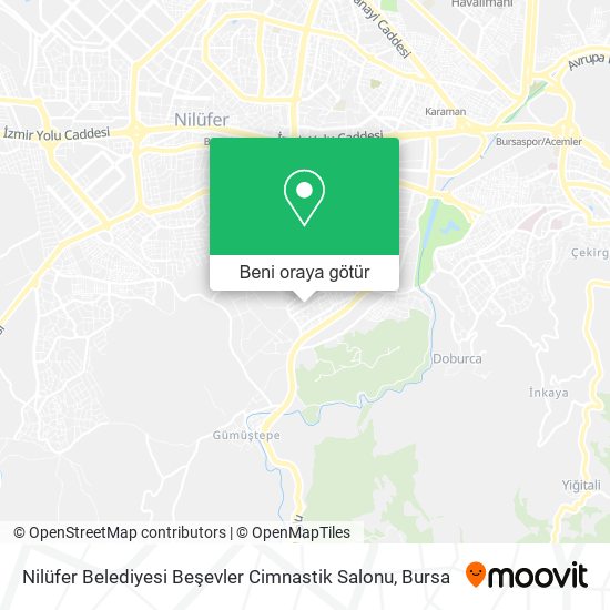 Nilüfer Belediyesi Beşevler Cimnastik Salonu harita