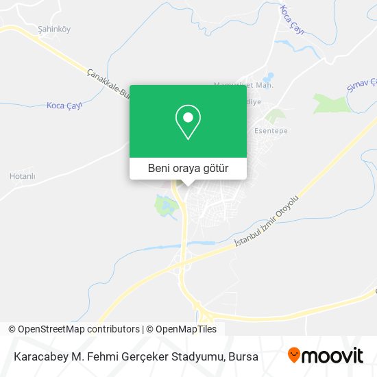 Karacabey M. Fehmi Gerçeker Stadyumu harita