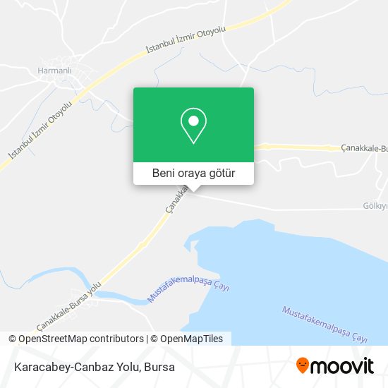 Karacabey-Canbaz Yolu harita