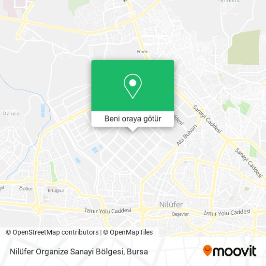 Nilüfer Organize Sanayi Bölgesi harita