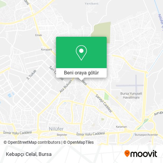 Kebapçı Celal harita