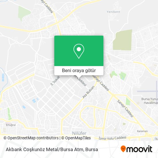 Akbank Coşkunöz Metal / Bursa Atm harita