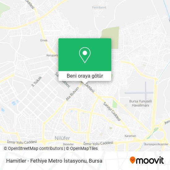 Hamitler - Fethiye Metro İstasyonu harita